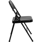 4 Pack Triple Braced & Double Hinged Metal Folding Chair