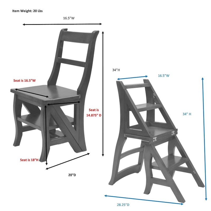 Carolina Living Folding Library Chair - Antique White