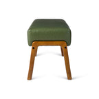 Glitzhome 42.25W Modern Leatherette Bench with Walnut Rubberwood Legs