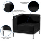 9 Piece LeatherSoft Modular Sectional Configuration - Stainless Steel Legs - 140.5W x 28.75 - 140.5D x 27.5H