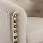 PU Leather Tufted Barrel ChairTub Chair for Living Room Bedroom Club Chairs