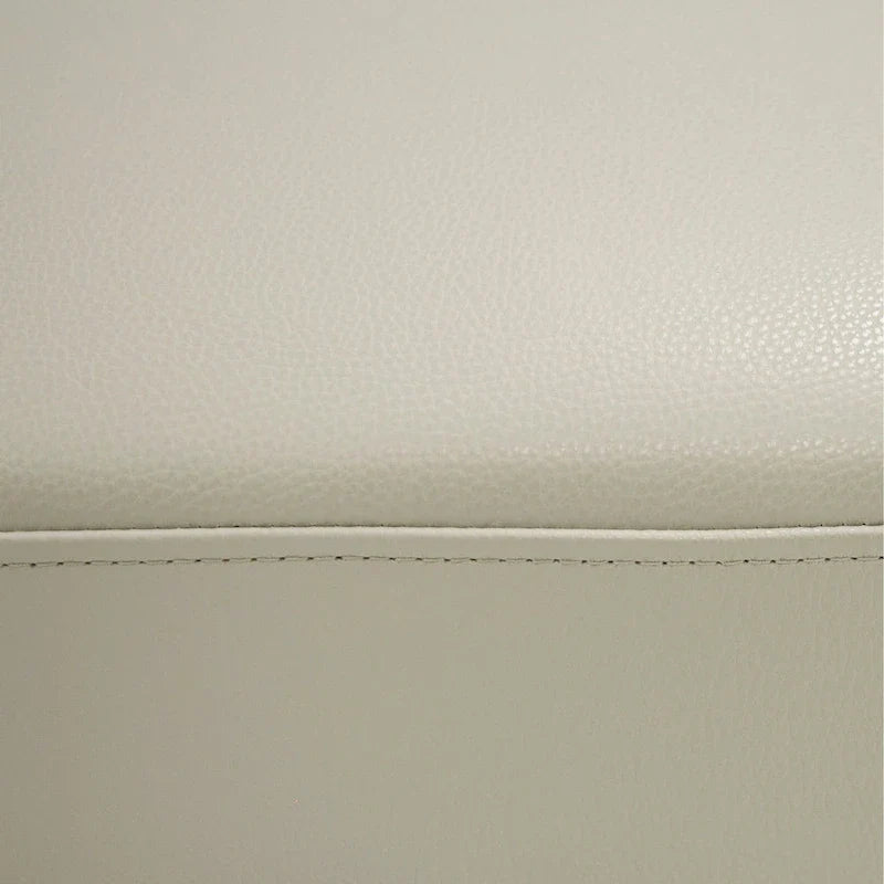 Salk 30 Inch Ottoman, Rectangular Cushioned Seat, Light Gray Upholstery