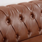 GEITIN 84.65 PU Rolled Arm Chesterfield 3 Seater Sofa