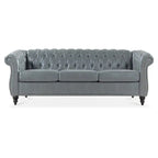 GEITIN 84.65 PU Rolled Arm Chesterfield 3 Seater Sofa