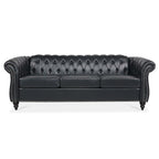 GEITIN 84.65 PU Rolled Arm Chesterfield 3 Seater Sofa