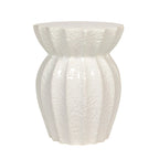 Elegant Sculpted Stoneware Stool - 15.3L x 15.3W x 19.8H
