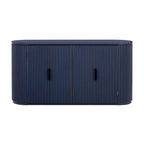Vertical Striped Door Storage Cabinet with Metal Handles, Adjustable, Suitable for Study, Entryway and Living Room
