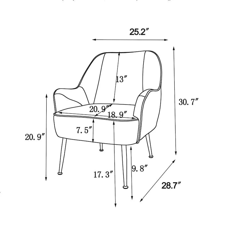 Modern Mid Century Chair Armchair for Living Room Bedroom