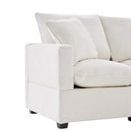 Modern L Shape Modular Sofa,Chenille Sectional Couch Set w/2 Pillows