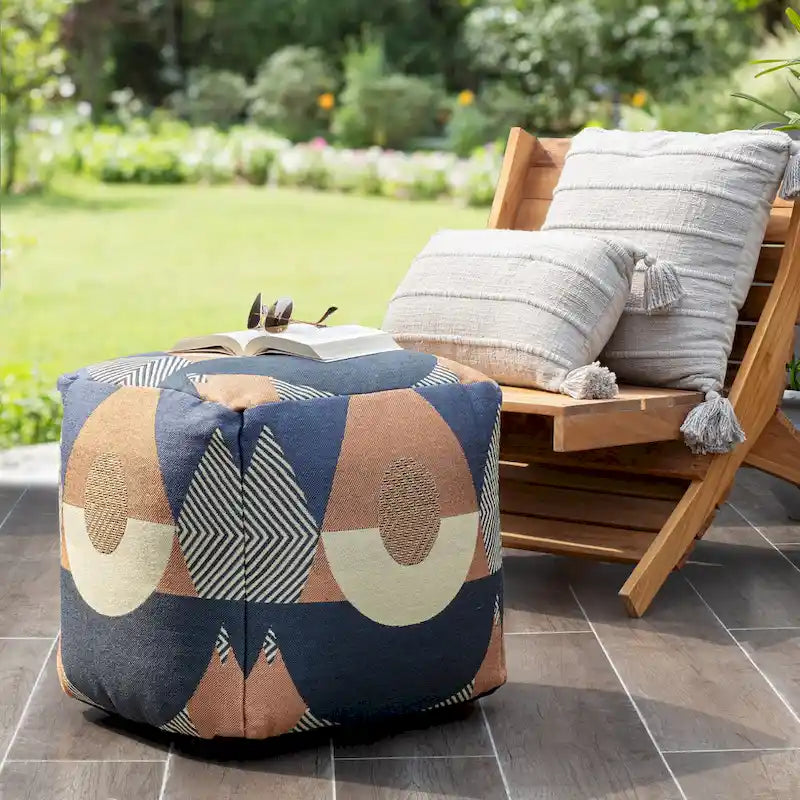 Jani Martinique 18 x 18 x 18 Square Indoor/Outdoor Pouf Ottoman