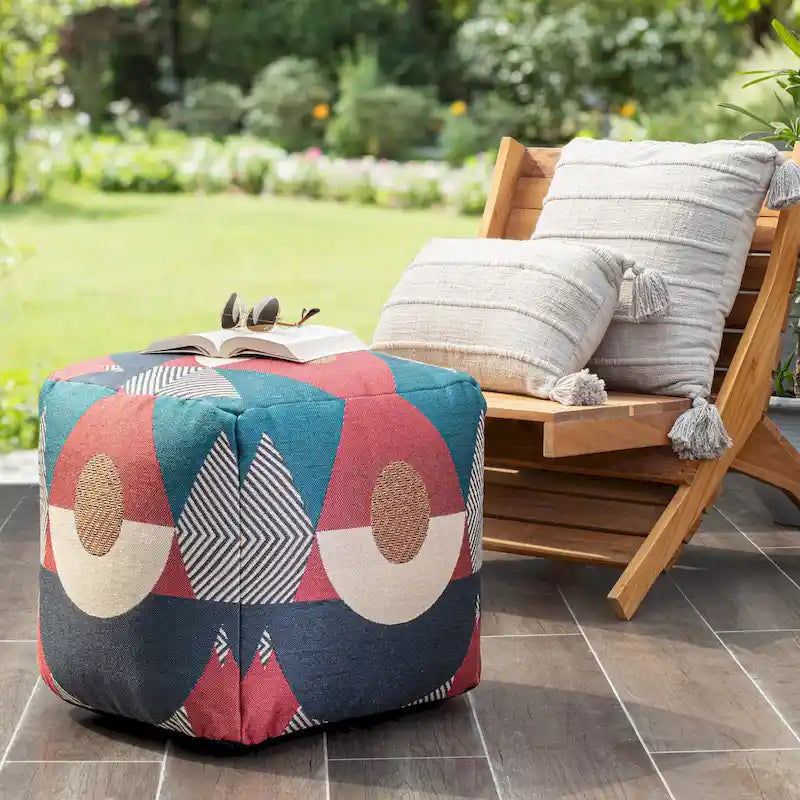 Jani Martinique 18 x 18 x 18 Square Indoor/Outdoor Pouf Ottoman