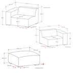 WYNDENHALL Biggs 2-Seater Modular Sofa and Ottoman Set