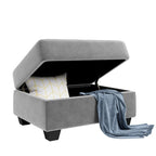 112-inch Modern L-shaped Sectional Sofa with Reversible Chaise, Storage Ottoman and Two Cup Holders - 112W x 80D x 33.7H
