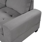 112-inch Modern L-shaped Sectional Sofa with Reversible Chaise, Storage Ottoman and Two Cup Holders - 112W x 80D x 33.7H