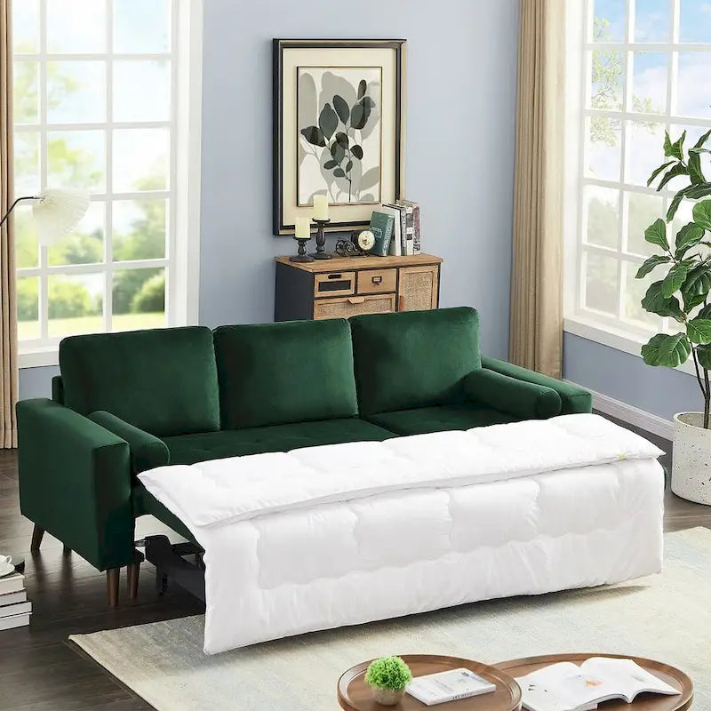 88 W L-Shaped Reversible Multifunctional Sofa Bed with Storage Recliner