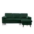 88 W L-Shaped Reversible Multifunctional Sofa Bed with Storage Recliner