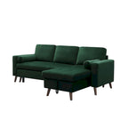 88 W L-Shaped Reversible Multifunctional Sofa Bed with Storage Recliner