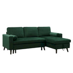 88 W L-Shaped Reversible Multifunctional Sofa Bed with Storage Recliner