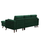 88 W L-Shaped Reversible Multifunctional Sofa Bed with Storage Recliner