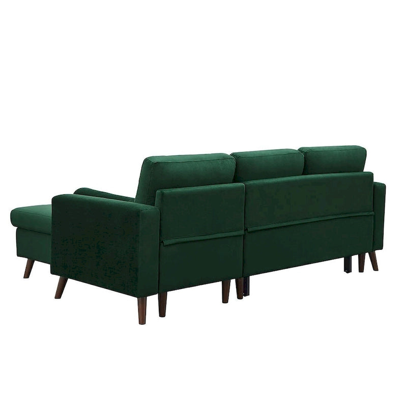 88 W L-Shaped Reversible Multifunctional Sofa Bed with Storage Recliner