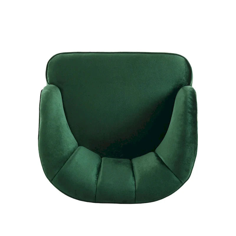 Upholstered Barrel Accent Chair With Wooden Legs