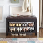 Shoe Storage Bench with Cushion - 31.5D x 13.8W x 18.9H