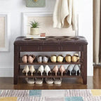 Shoe Storage Bench with Cushion - 31.5D x 13.8W x 18.9H