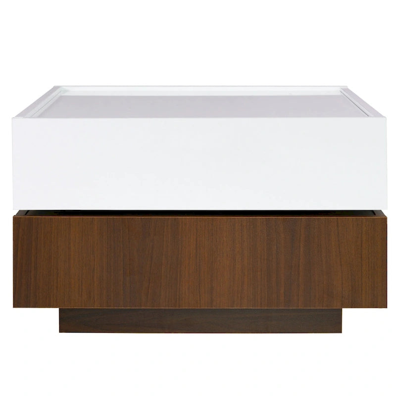 Square 360Rotating Coffee Table with 2 Drawers