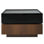 Square 360Rotating Coffee Table with 2 Drawers
