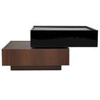 Square 360Rotating Coffee Table with 2 Drawers