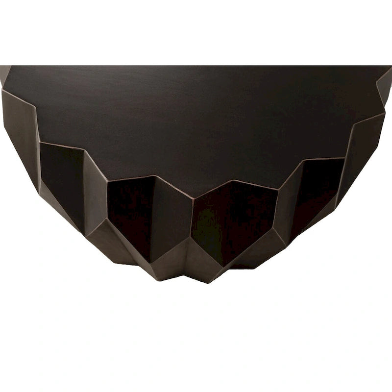 HomeRoots 29 Black Solid Wood Round Distressed Coffee Table