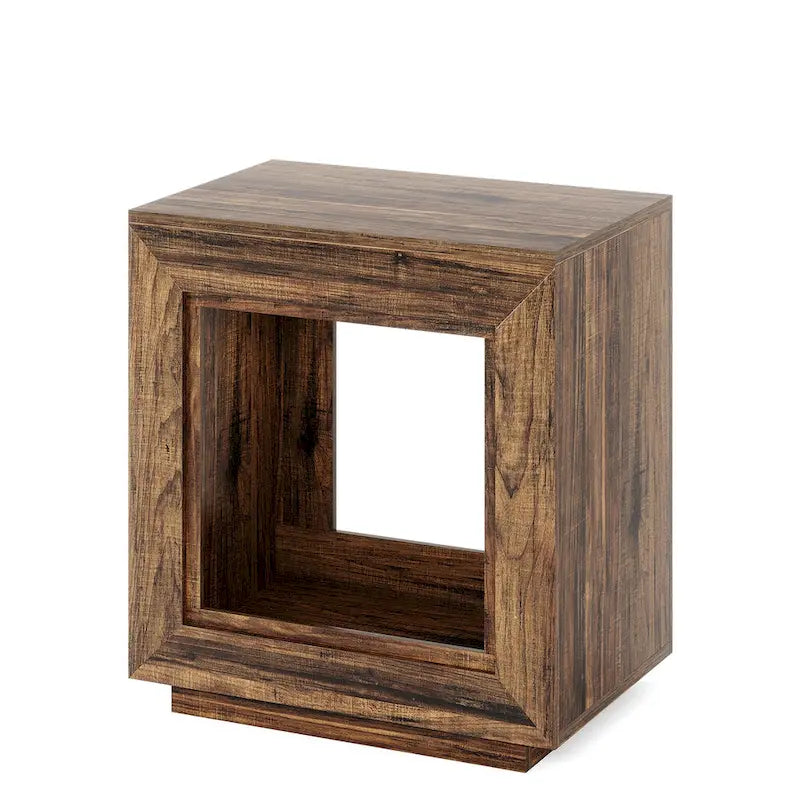 23.62-inch Farmhouse Rectangular End Side Table Nightstand Bedside Table for Living Room
