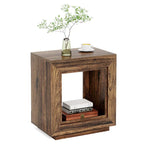 23.62-inch Farmhouse Rectangular End Side Table Nightstand Bedside Table for Living Room