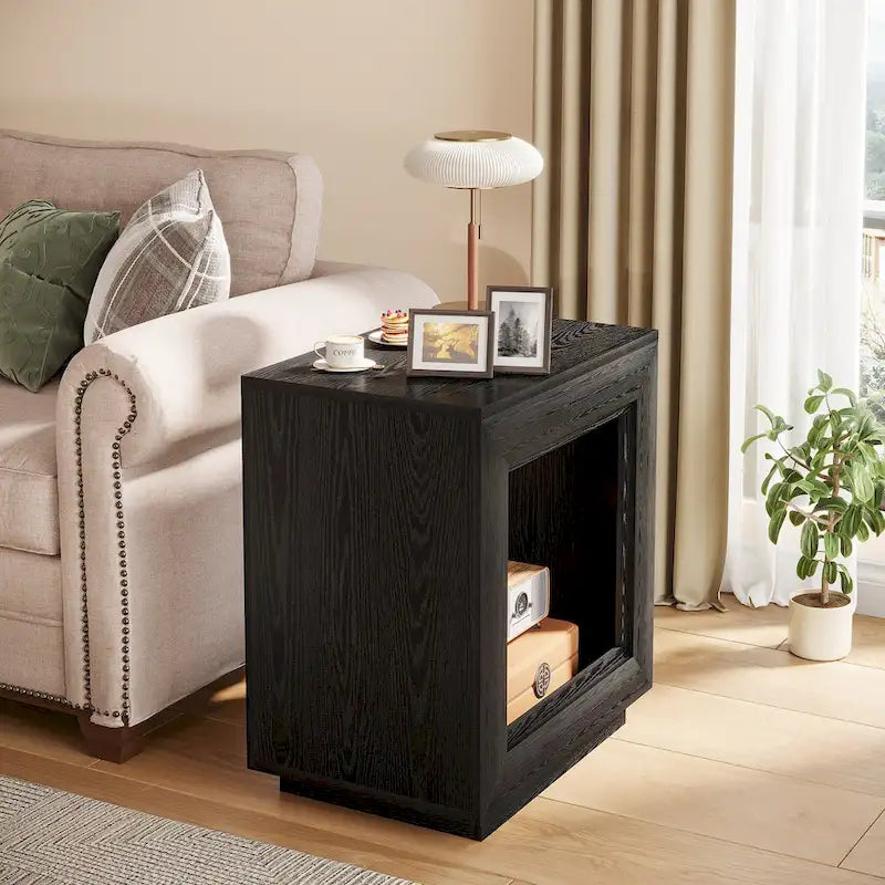 23.62-inch Farmhouse Rectangular End Side Table Nightstand Bedside Table for Living Room