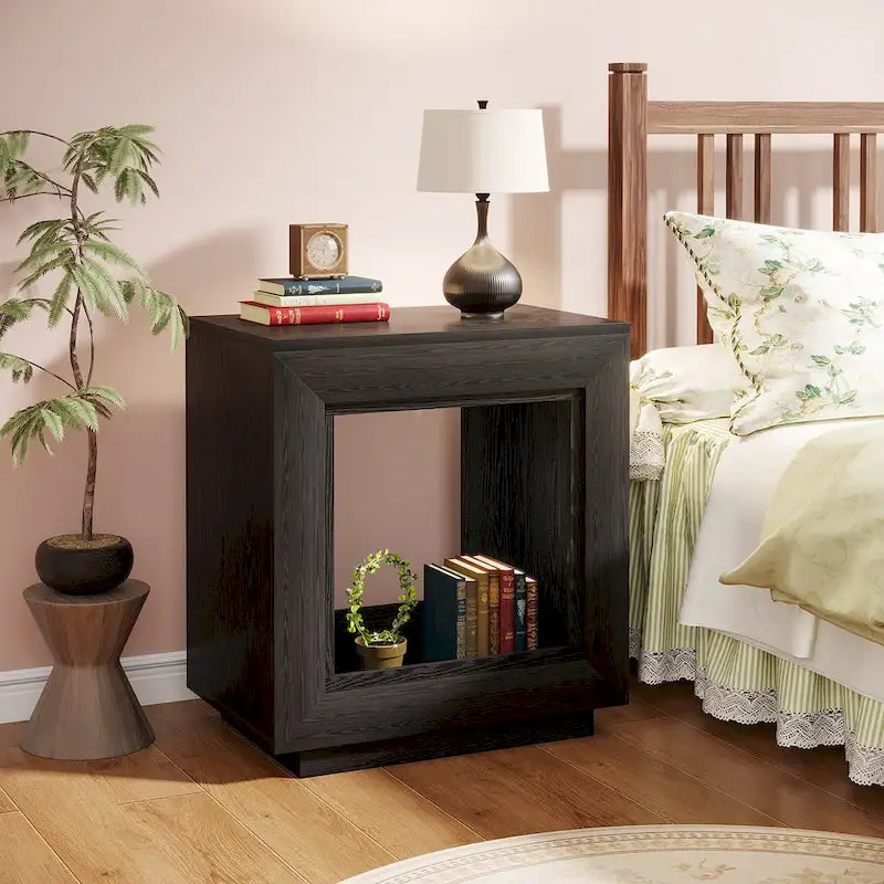 23.62-inch Farmhouse Rectangular End Side Table Nightstand Bedside Table for Living Room