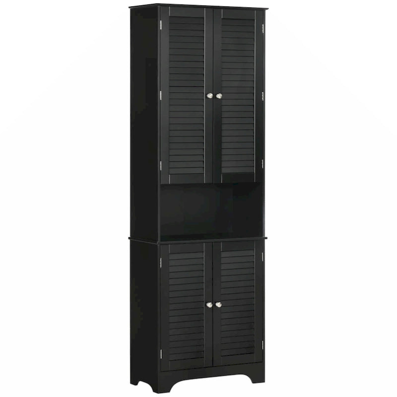Freestanding Bathroom Linen Cabinet with 2 Cabinets and Countertop, Bathroom Floor Cabinet
