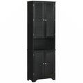 Freestanding Bathroom Linen Cabinet with 2 Cabinets and Countertop, Bathroom Floor Cabinet