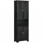 Freestanding Bathroom Linen Cabinet with 2 Cabinets and Countertop, Bathroom Floor Cabinet
