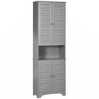 Freestanding Bathroom Linen Cabinet with 2 Cabinets and Countertop, Bathroom Floor Cabinet