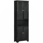 Freestanding Bathroom Linen Cabinet with 2 Cabinets and Countertop, Bathroom Floor Cabinet
