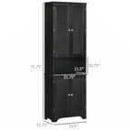 Freestanding Bathroom Linen Cabinet with 2 Cabinets and Countertop, Bathroom Floor Cabinet
