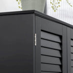 Freestanding Bathroom Linen Cabinet with 2 Cabinets and Countertop, Bathroom Floor Cabinet
