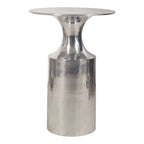 Macari Art Deco Polised Aluminum Accent Table - 14.5W x 14.5D x 21H