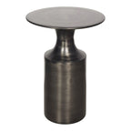 Macari Art Deco Polised Aluminum Accent Table - 14.5W x 14.5D x 21H