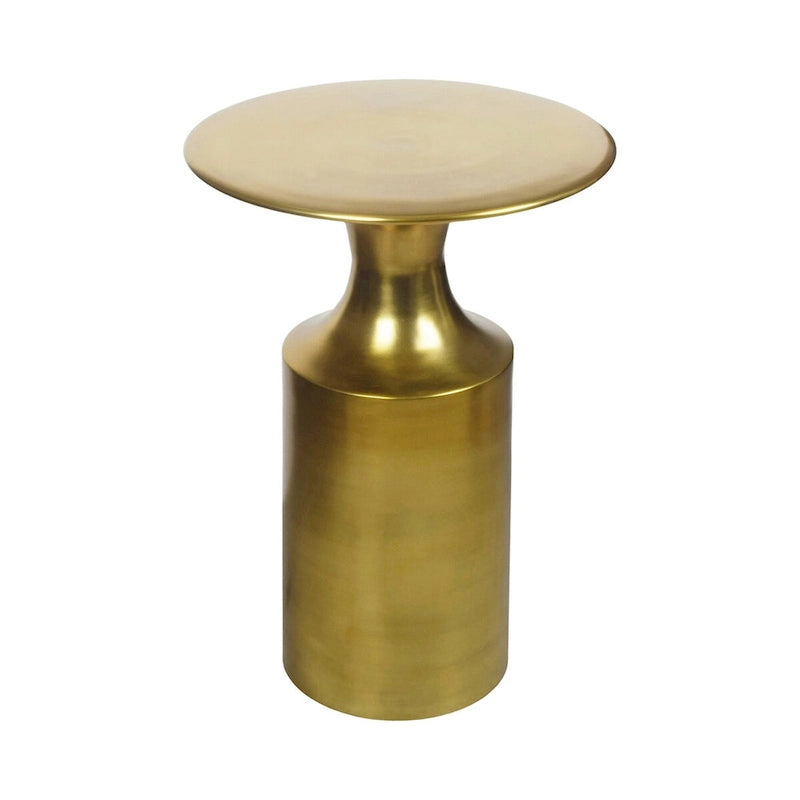 Macari Art Deco Polised Aluminum Accent Table - 14.5W x 14.5D x 21H