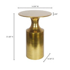 Macari Art Deco Polised Aluminum Accent Table - 14.5W x 14.5D x 21H