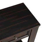 63 Pine Wood Console Table with 4 Drawers and 1 Bottom Shelf