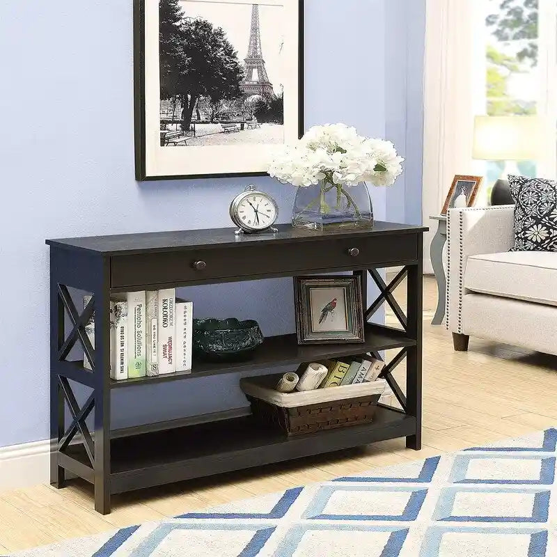 1 Drawer Console Table with Shelves - 11.75D x 39.25W x 31.5H