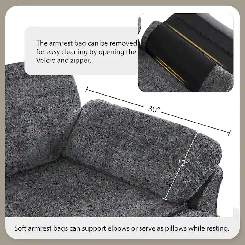 4 Seat Upholstered Free Combination Modular Convertible Sectional Sofa Bed Set, Deep-Seat,Ottoman,Grey