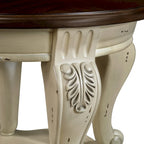 22 Retro Round End Table,Solid Wood Sofa Side Table with Shelf,Living Room Corner Table Easy Assemble